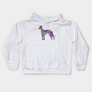 Greyhound dog watercolor Kids Hoodie